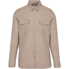 KARIBAN KA590 MEN&- 039;S LONG-SLEEVED SAFARI SHIRT L férfi ing