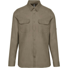 KARIBAN KA590 MEN&- 039;S LONG-SLEEVED SAFARI SHIRT M