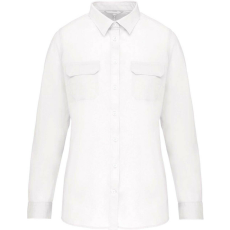KARIBAN KA591 LADIES&- 039; LONG-SLEEVED SAFARI SHIRT L