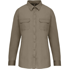 KARIBAN KA591 LADIES&- 039; LONG-SLEEVED SAFARI SHIRT M