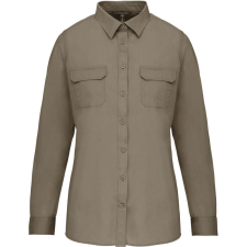 KARIBAN KA591 LADIES&amp;- 039; LONG-SLEEVED SAFARI SHIRT S blúz