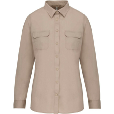 KARIBAN KA591 LADIES&- 039; LONG-SLEEVED SAFARI SHIRT XL