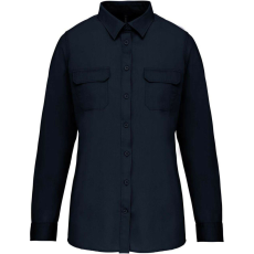 KARIBAN KA591 LADIES&- 039; LONG-SLEEVED SAFARI SHIRT XS