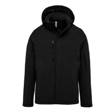 KARIBAN kapucnis, bélelt férfi softshell kabát KA650, Black-M