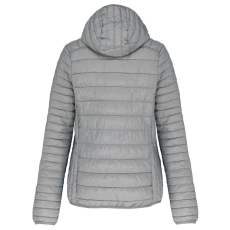 KARIBAN kapucnis bélelt meleg és ultrakönnyű Női kabát KA6111, Marl Silver-XL