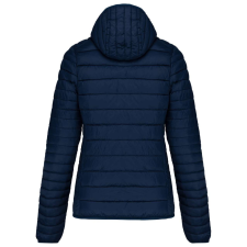 KARIBAN kapucnis bélelt meleg és ultrakönnyű Női kabát KA6111, Navy-L női dzseki, kabát