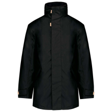 KARIBAN kapucnis kabát steppelt béléssel KA677, Black-3XL férfi kabát, dzseki