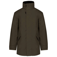 KARIBAN kapucnis kabát steppelt béléssel KA677, Deep Khaki-XL férfi kabát, dzseki