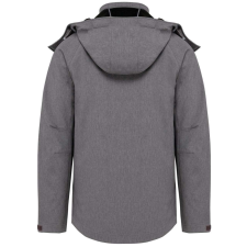 KARIBAN kapucnis softshell férfi dzseki KA413, Marl Grey-S férfi kabát, dzseki