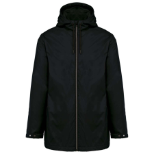 KARIBAN kapucnis unisex kabát, mikropolár béléssel KA6153, Black-3XL férfi kabát, dzseki