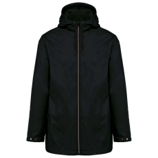 KARIBAN kapucnis unisex kabát, mikropolár béléssel KA6153, Black-L