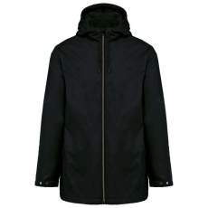 KARIBAN kapucnis unisex kabát, mikropolár béléssel KA6153, Black-L