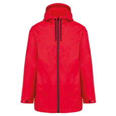 KARIBAN kapucnis unisex kabát, mikropolár béléssel KA6153, Red-M