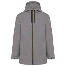 KARIBAN kapucnis unisex kabát, mikropolár béléssel KA6153, Silver-4XL