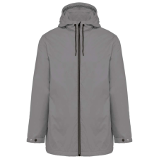 KARIBAN kapucnis unisex kabát, mikropolár béléssel KA6153, Silver-XL férfi kabát, dzseki