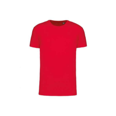 KARIBAN körkötött organikus férfi póló rövid ujjú KA3032IC, Red-2XL