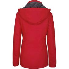 KARIBAN levehető kapucnis bélelt Női kabát KA6108, Red-M női dzseki, kabát