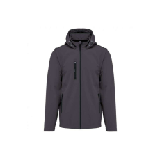 KARIBAN levehető ujjú kapucnis softshell dzseki KA422, Titanium-S