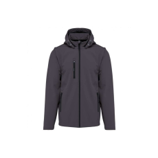 KARIBAN levehető ujjú kapucnis softshell dzseki KA422, Titanium-XS
