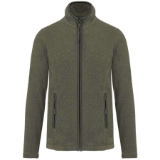 KARIBAN MAUREEN Nöi cipzáras polár pulóver KA907, Green Marble Heather-L női pulóver, kardigán