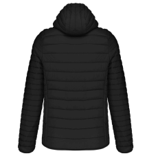 KARIBAN meleg és ultrakönnyű kapucnis bélelt férfi kabát KA6110, Black-S
