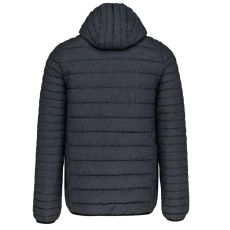 KARIBAN meleg és ultrakönnyű kapucnis bélelt férfi kabát KA6110, Marl Dark Grey-M