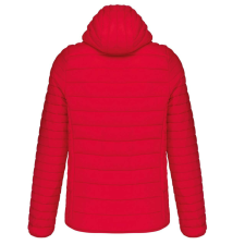 KARIBAN meleg és ultrakönnyű kapucnis bélelt férfi kabát KA6110, Red-3XL férfi kabát, dzseki