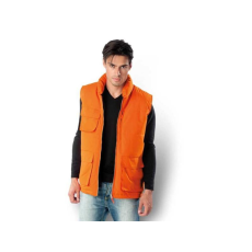 KARIBAN Mellény Wk bélelt több zsebes unisex (100%poliészter 200g/m2) orange, L