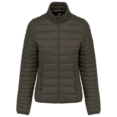 KARIBAN Női bélelt meleg és ultrakönnyű kabát KA6121, Dark Khaki-XL