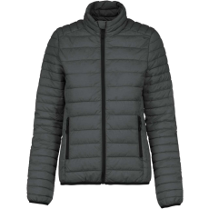 KARIBAN Női bélelt meleg és ultrakönnyű kabát KA6121, Marl Dark Grey-L