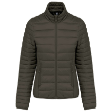 KARIBAN Női bélelt meleg és ultrakönnyű kabát , Kariban KA6121, Dark Khaki-XL