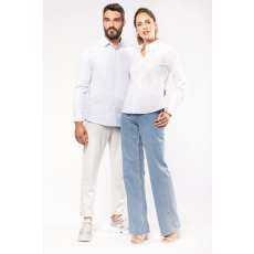 KARIBAN Női blúz Kariban KA510 Ladies’ Long-Sleeved Cotton poplin Shirt -M, Striped Pale Blue