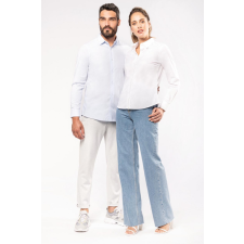 KARIBAN Női blúz Kariban KA510 Ladies’ Long-Sleeved Cotton poplin Shirt -XL, Striped Pale Blue blúz