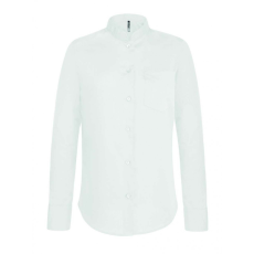 KARIBAN Női blúz Kariban KA514 Ladies' Long-Sleeved Mandarin Collar Shirt -L, White