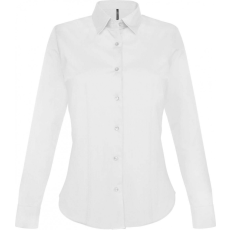KARIBAN Női blúz Kariban KA530 Ladies' Long-Sleeved Stretch Shirt -2XL, White