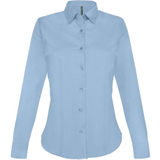 KARIBAN Női blúz Kariban KA530 Ladies' Long-Sleeved Stretch Shirt -M, Light Blue