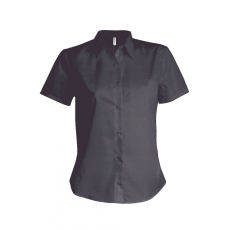 KARIBAN Női blúz Kariban KA532 Ladies' Short-Sleeved Cotton/Elastane Shirt -XS, Zinc