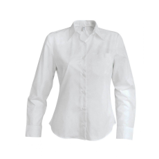 KARIBAN Női blúz Kariban KA534 Ladies' Long-Sleeved Oxford Shirt -M, White