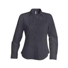 KARIBAN Női blúz Kariban KA542 Ladies&#039; Long-Sleeved Cotton poplin Shirt -L, Zinc blúz