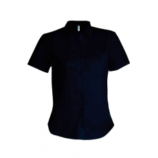 KARIBAN Női blúz Kariban KA544 Ladies' Short-Sleeved Cotton poplin Shirt -2XL, Navy