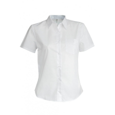 KARIBAN Női blúz Kariban KA544 Ladies' Short-Sleeved Cotton poplin Shirt -XL, White