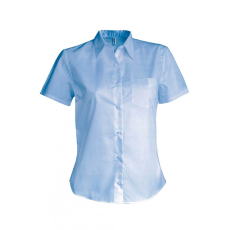 KARIBAN Női blúz Kariban KA544 Ladies' Short-Sleeved Cotton poplin Shirt -XS, Bright Sky