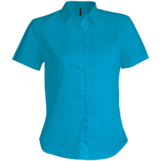 KARIBAN Női blúz Kariban KA548 Judith > Ladies' Short-Sleeved Shirt -L, Bright Turquoise