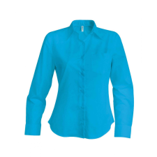 KARIBAN Női blúz Kariban KA549 Jessica &gt; Ladies&#039; Long-Sleeved Shirt -L, Bright Turquoise blúz