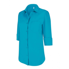 KARIBAN Női blúz Kariban KA558 Ladies' 3/4 Sleeved Shirt -M, Bright Turquoise