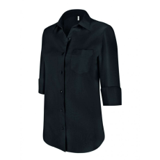 KARIBAN Női blúz Kariban KA558 Ladies' 3/4 Sleeved Shirt -XL, Black