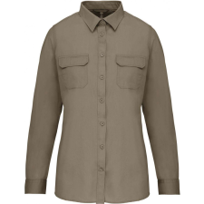 KARIBAN Női blúz Kariban KA591 Ladies&#039; Long Sleeved Safari Shirt -XS, Light Khaki blúz