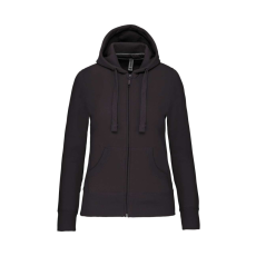 KARIBAN Női cipzáros kapucnis pulóver, Kariban KA464, Dark Grey-M