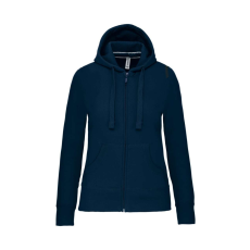 KARIBAN Női cipzáros kapucnis pulóver, Kariban KA464, Navy-L
