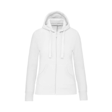 KARIBAN Női cipzáros kapucnis pulóver, Kariban KA464, White-L női pulóver, kardigán